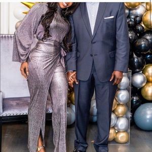 NWT ZARA 2-Piece Sparkly Top & Wrap Front Pants XS